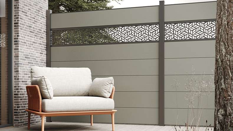 planeo Solid Grande - plug-in fence grey