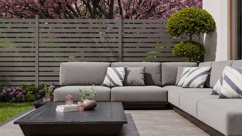 planeo Gardence Metallic Edge - Aluminium Garden Fence Square Anthracite | DB703
