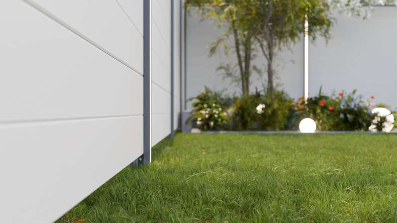 planeo Gardence Simply Small - PVC plug-in fence white 180 x 180 cm