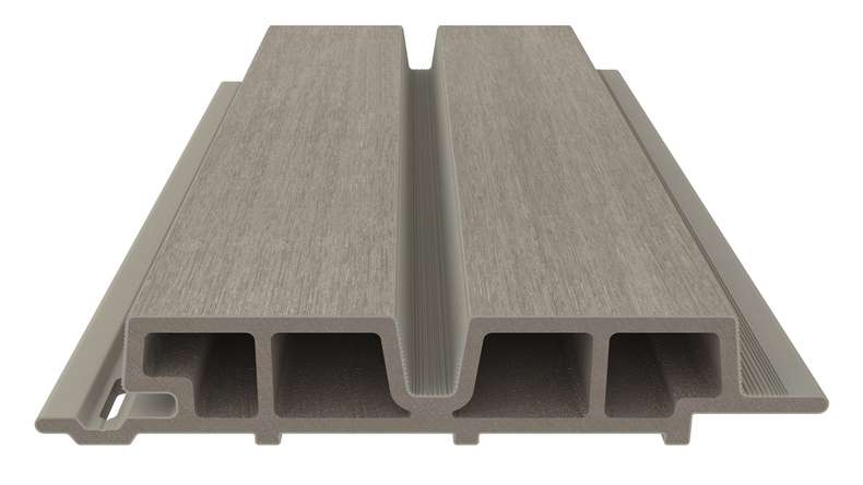planeo LINEA Wide – WPC CoEx cladding, light grey, 2900 x 181 mm