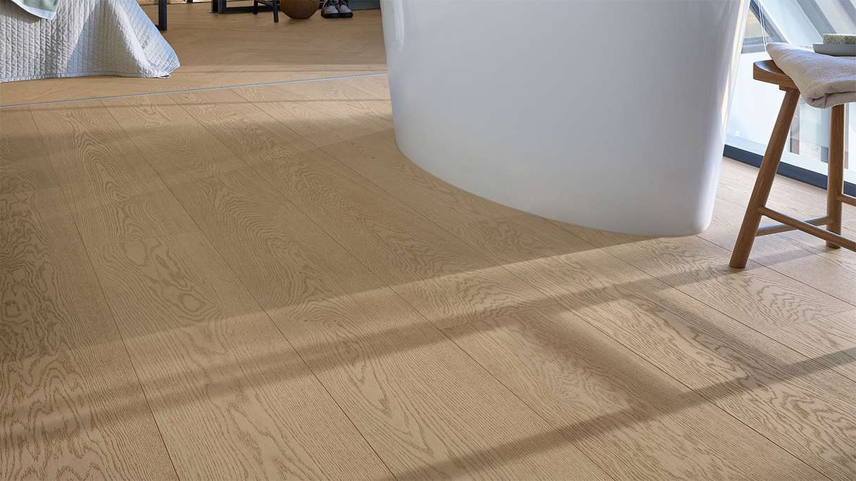 MEISTER Lindura wood flooring HD 400 - 20224 Oak natural sand grey ultra matt lacquered 2200 x 270 x 11 mm (500214-2200270-20224)
