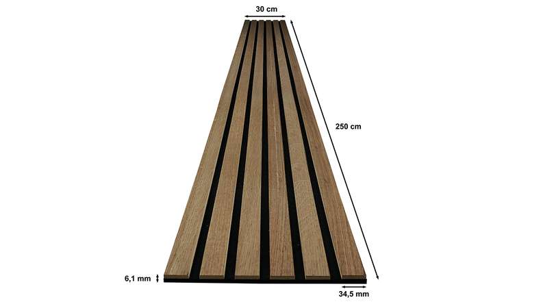 Skaben acoustic panels SilentWall Comfort Light - Rustic oak - 250 x 30 cm