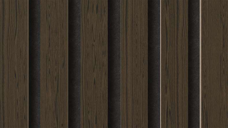 planeo acoustic panels - smoked oak 2480 x 600 x 21.5 mm | fire-retardant