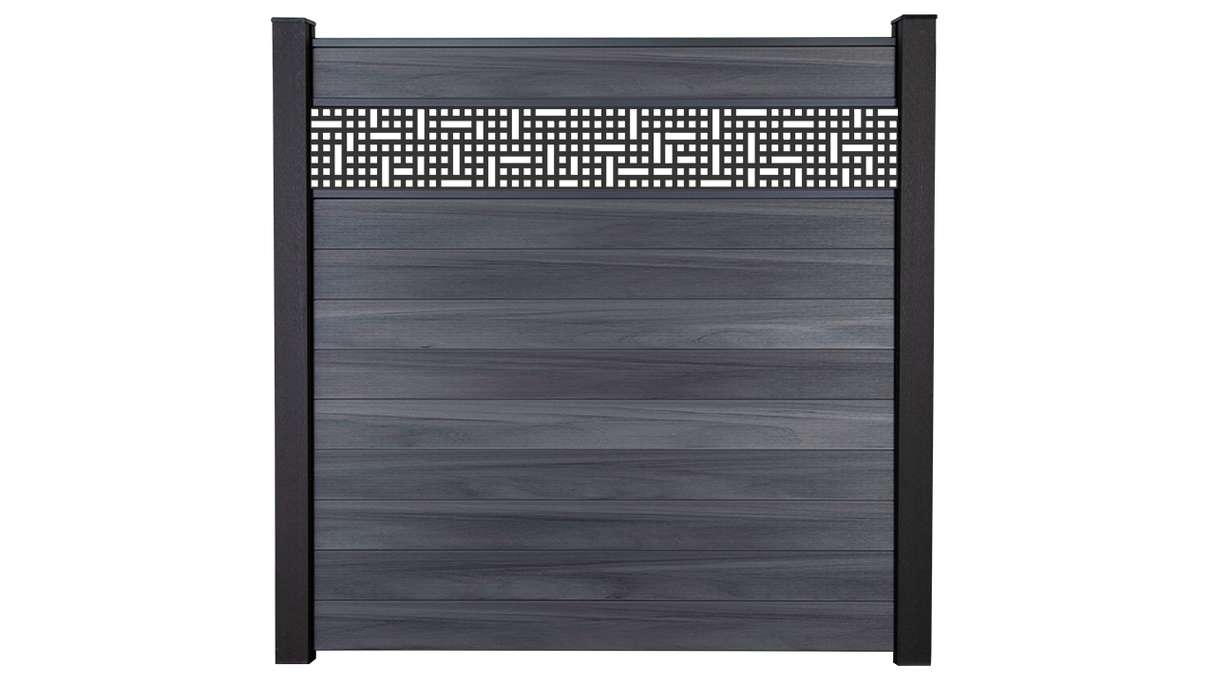 planeo Gardence Strong - BPC plug-in fence mesh stone grey co-ex 180 x 180 cm