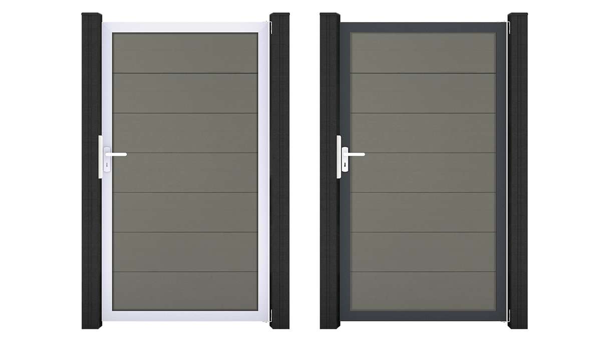 planeo Gardence Strong XL – BPC Universal Gate, Grey with aluminium frame