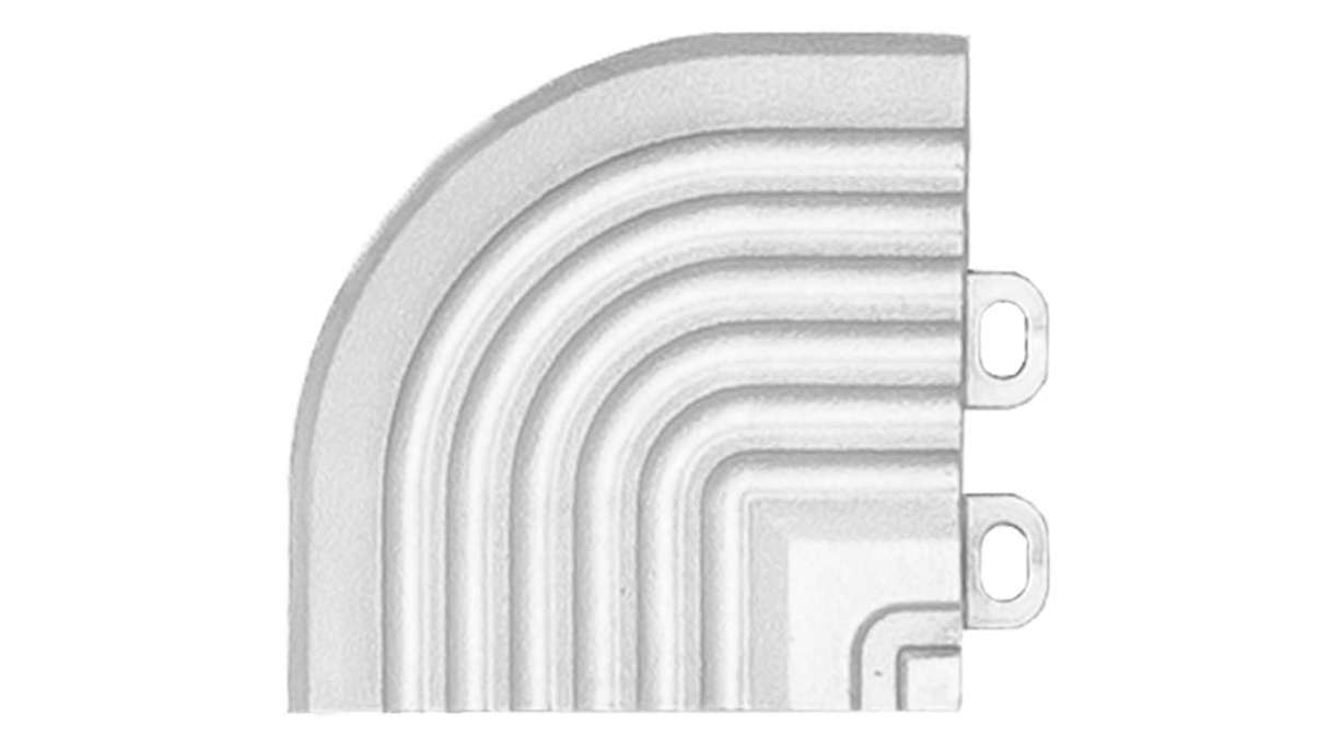 planeo corner piece for 40 x 40 cm click tiles – white-aluminium