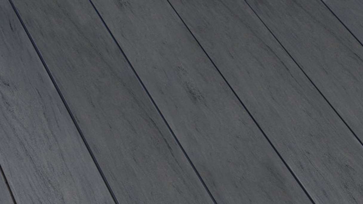 planeo WPC - solid smoked oak decking board embossed/fluted - 1m to 6m