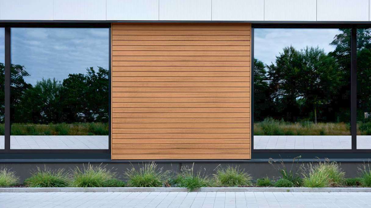 planeo Fassado - WPC rhombus strip facade cladding Prime oak brown