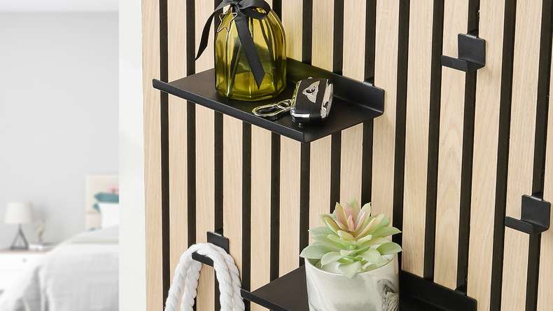 planeo shelf - black 20 cm including screws