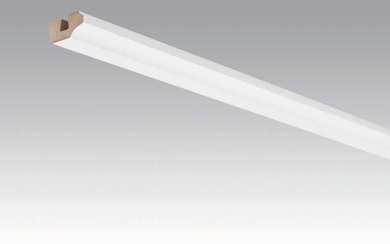 MEISTER skirting boards ceiling trims Uni white gloss DF 324 - 2380 x 38 x 19 mm (200031-2380-00324)