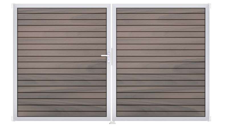planeo Gardence Trendy – BPC Rhombus Gate – 2-leaf, two-tone co-extruded with aluminium frame