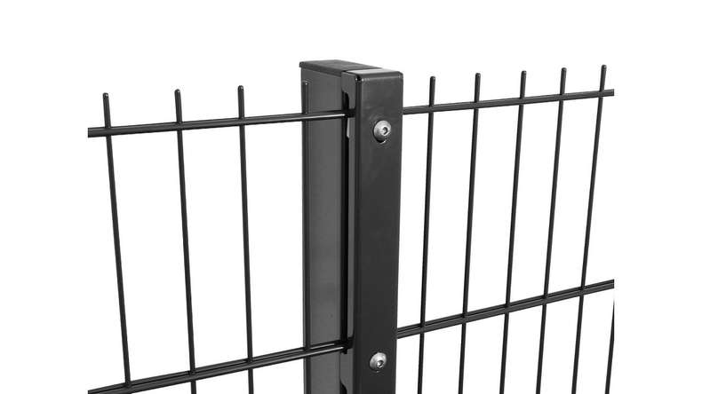 Privacy post type WSP anthracite for double bar fence