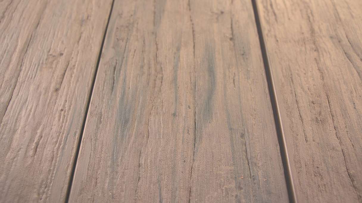 planeo TitanWood - solid plank 4m brown-grey antique aged/brushed