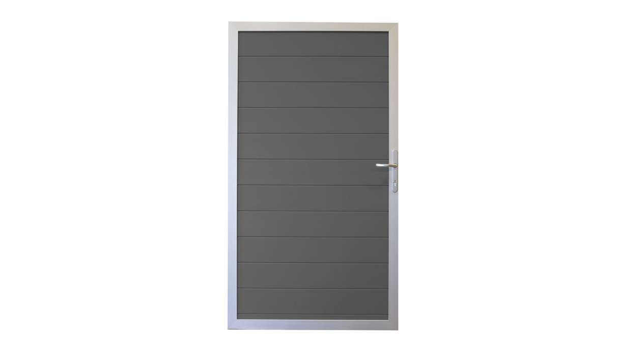 planeo Gardence Metallic – Universal aluminium gate in anthracite grey with aluminium frame