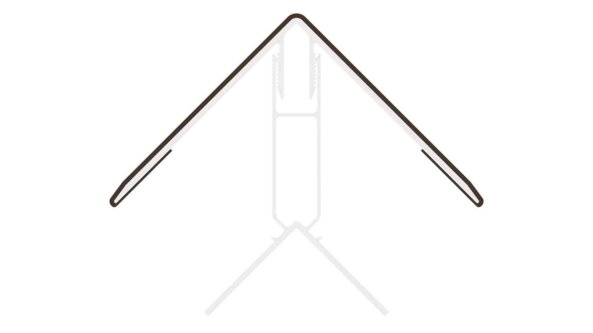 planeo LINEA – Aluminium CoEx external corner profile, Ipe Brown, 3000 x 66 x 66 mm