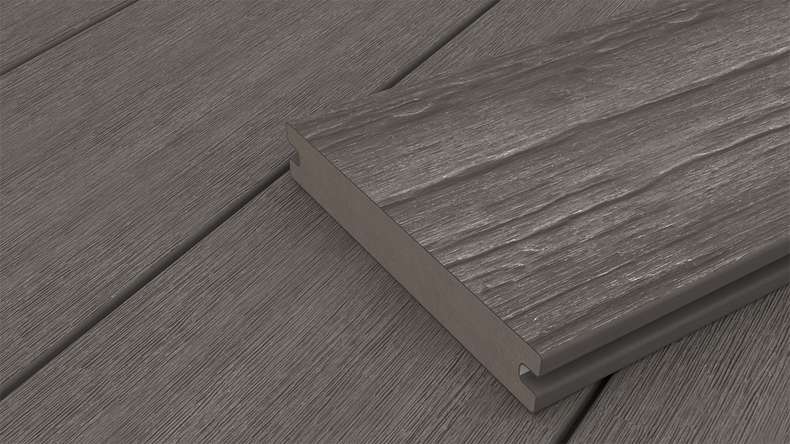 planeo ANTIKWoodline – WPC CoEx-coated solid decking board – Dark Grey 3m – rustic/smooth brushed