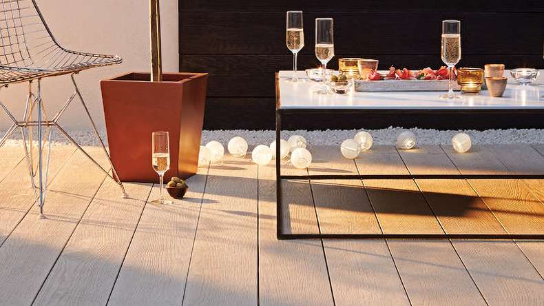 planeo Authoria PureBoard solid decking - Light Grey 3.6m textured