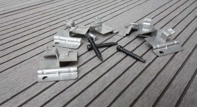 planeo stainless steel terrace clip WPC-Profi 4mm joint - 100 pcs. incl. screws