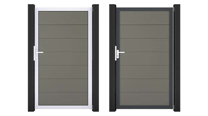 planeo Gardence Strong XL – BPC Universal Gate, Grey with aluminium frame