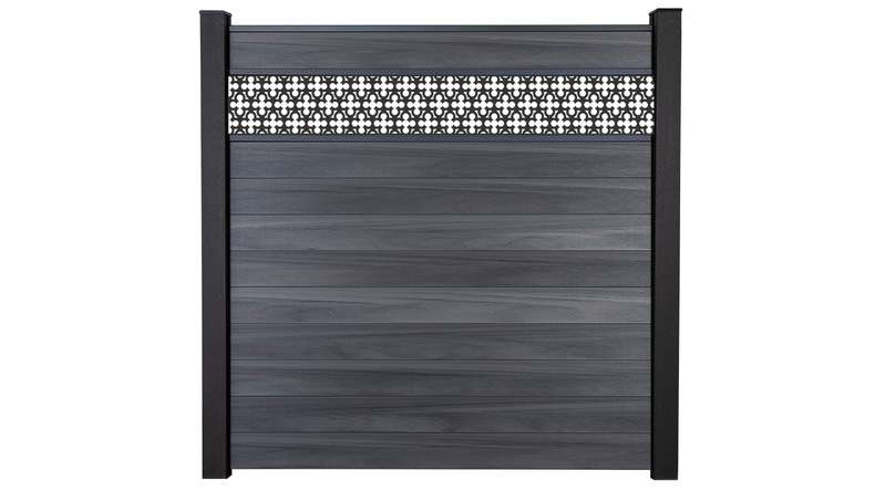 planeo Gardence Strong - BPC plug-in fence Oriental stone grey co-ex 180 x 180 cm