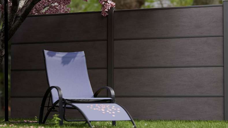 planeo Gardence Resistant - HPL plug-in fence anthracite grey 180 x 183 cm