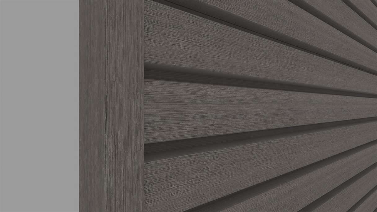 planeo LINEA Wide – WPC CoEx cladding, dark grey, 2900 x 181 mm