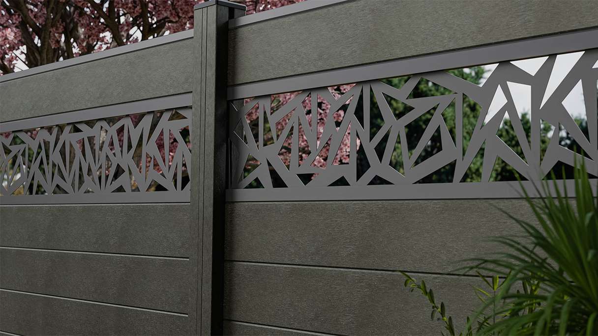 planeo Gardence Strong - BPC plug-in fence Triangle anthracite grey 180 x 180 cm