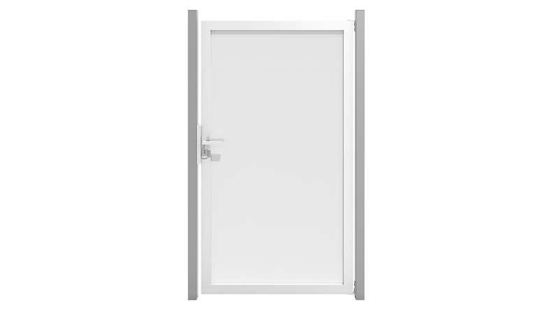planeo Gardence Flair – Glass privacy gate with aluminium frame, 100 x 180 cm
