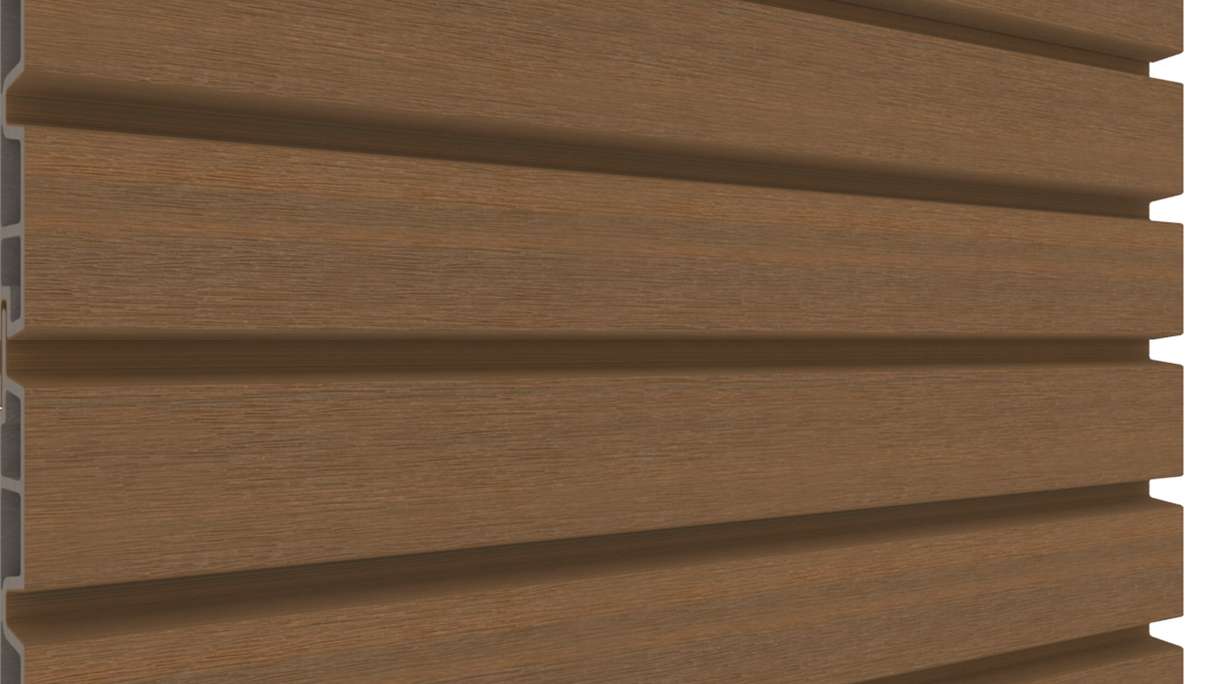 planeo LINEA Wide – WPC CoEx cladding, Burma Teak, 2900 x 181 mm