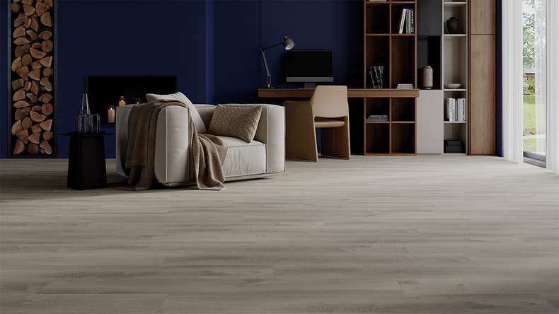 planeo Rigid Click Vinyl - HOMEtec Basic 30 IXPE Soft Mid Grey | Impact sound insulation integrated (RP-E30-7)