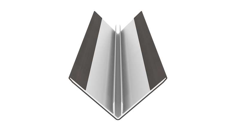 planeo LINEA – Aluminium CoEx external corner profile, dark grey, 3000 x 66 x 66 mm
