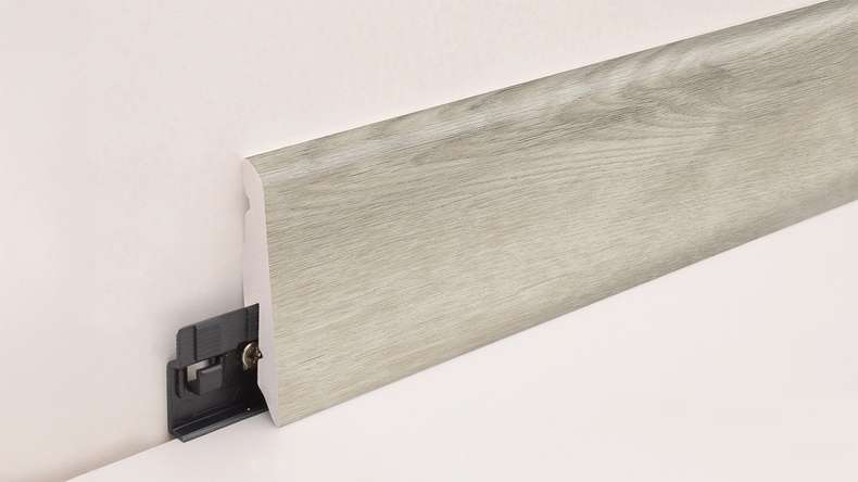 planeo skirting board SolutionX 2in1 - 2400 x 14 x 58 mm light grey oak (SL0076)