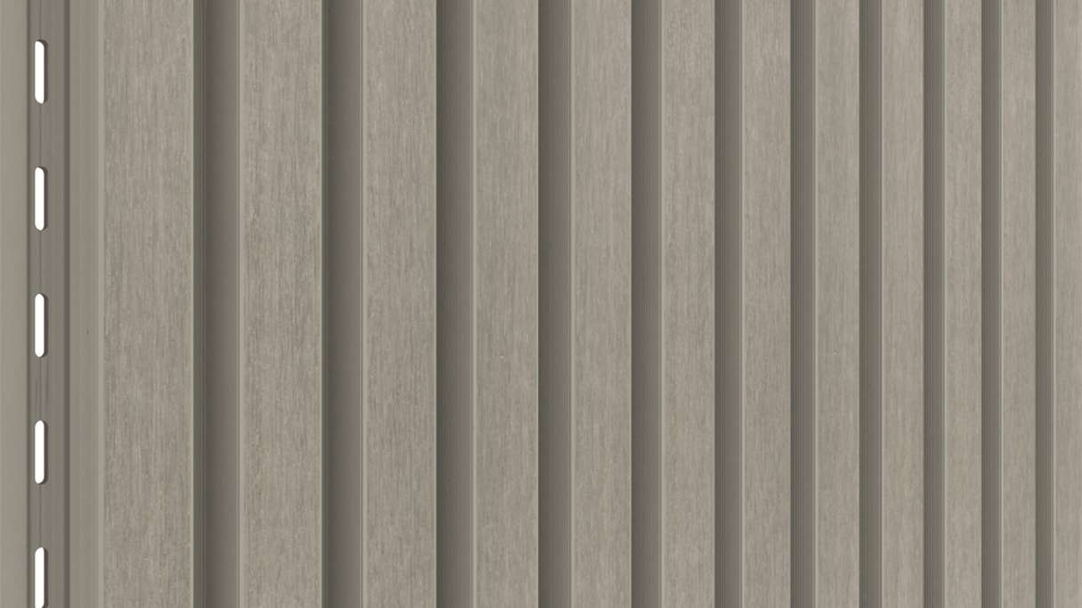 planeo LINEA Slim – WPC CoEx cladding, light grey, 2900 x 215 mm