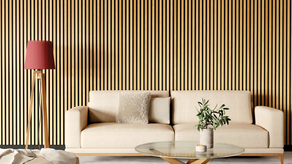 Skaben acoustic panels SilentWall Comfort - light brown oak - 250 x 30 cm