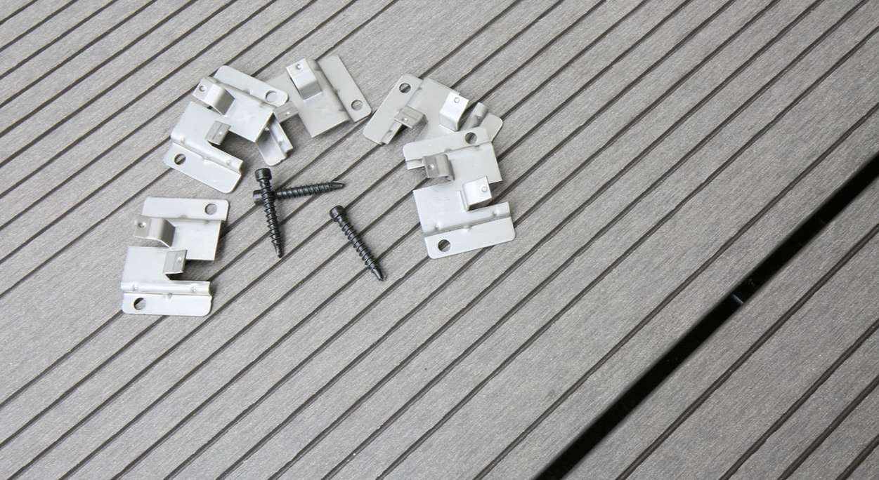 planeo stainless steel terrace clip WPC-Profi 4mm joint - 100 pcs. incl. screws