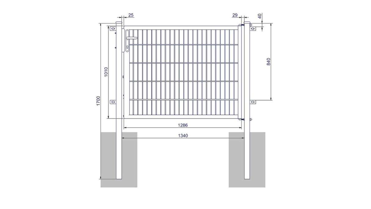 Universal door medium 1-leaf anthracite H 1000 x W 1340 mm incl. gateposts