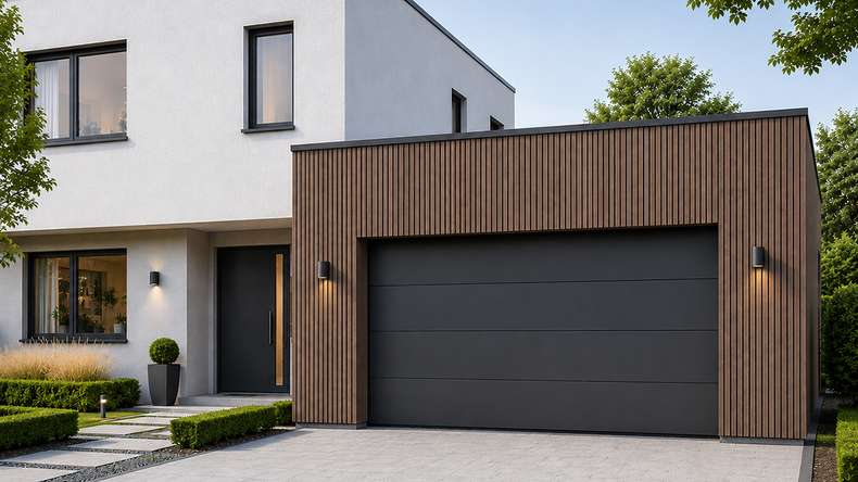 planeo NOVA – WPC CoEx rhombus-pattern cladding, teak finish, 2.90 m