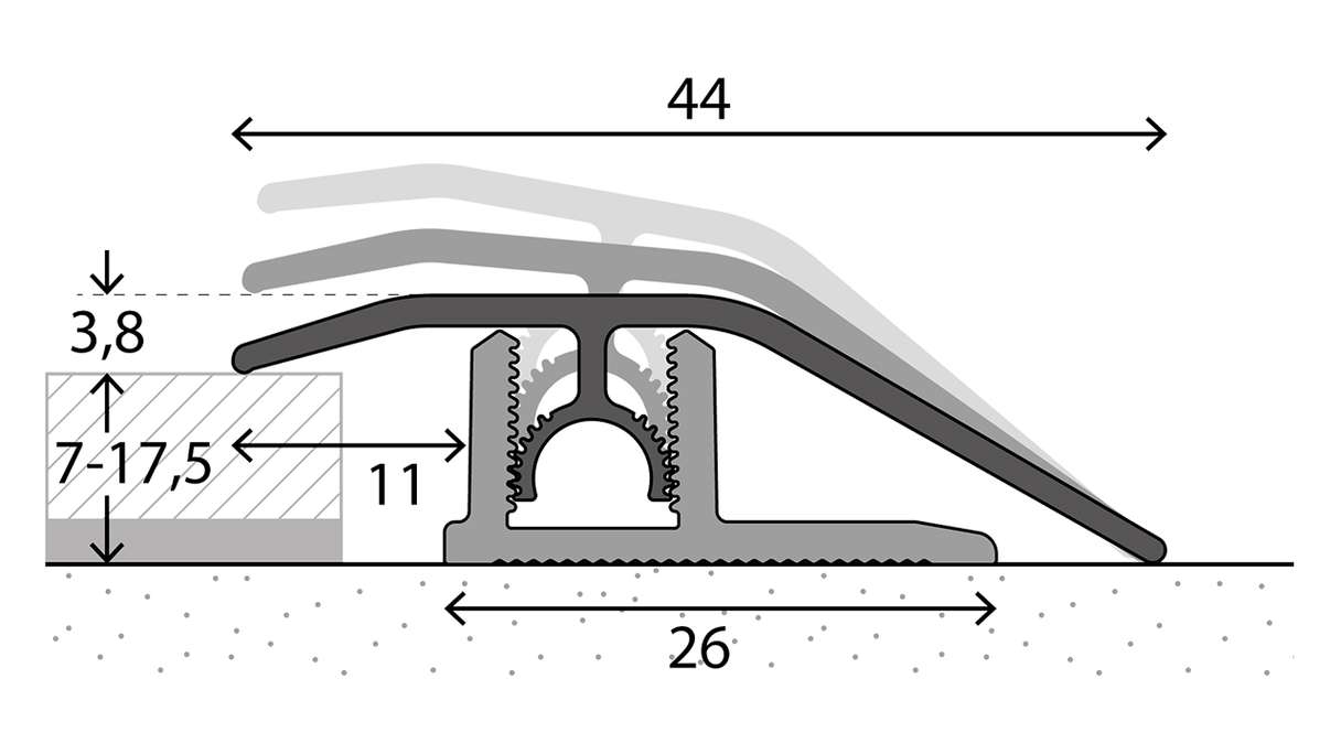planeo Profi adjustment profile 307 - 100 cm