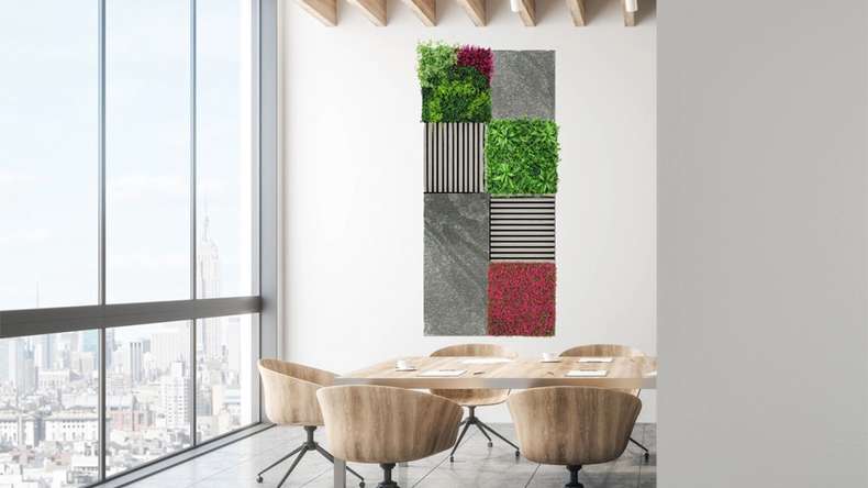 planeo acoustic panel - MixWall Mineral Mood Grey Slate 52 x 104 cm | real stone (PLMW-20411C)