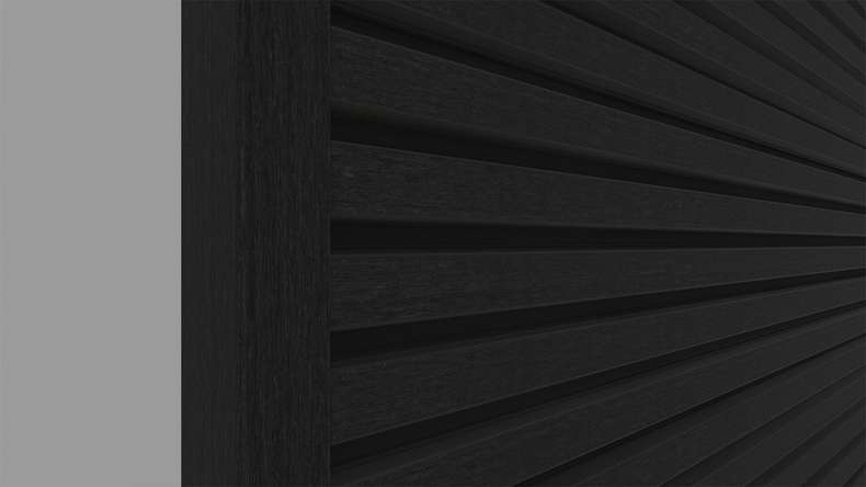 planeo LINEA – Aluminium CoEx end profile, black, 3000 x 74 x 61 mm