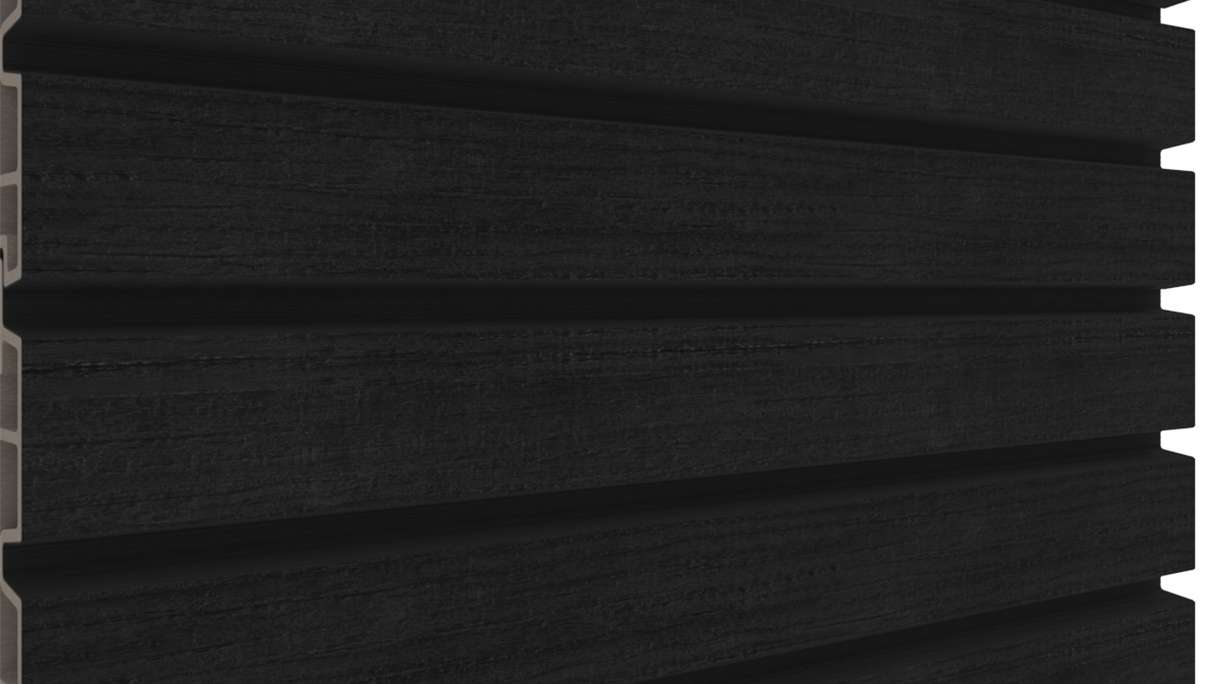 planeo LINEA Wide – WPC CoEx cladding, black, 2900 x 181 mm