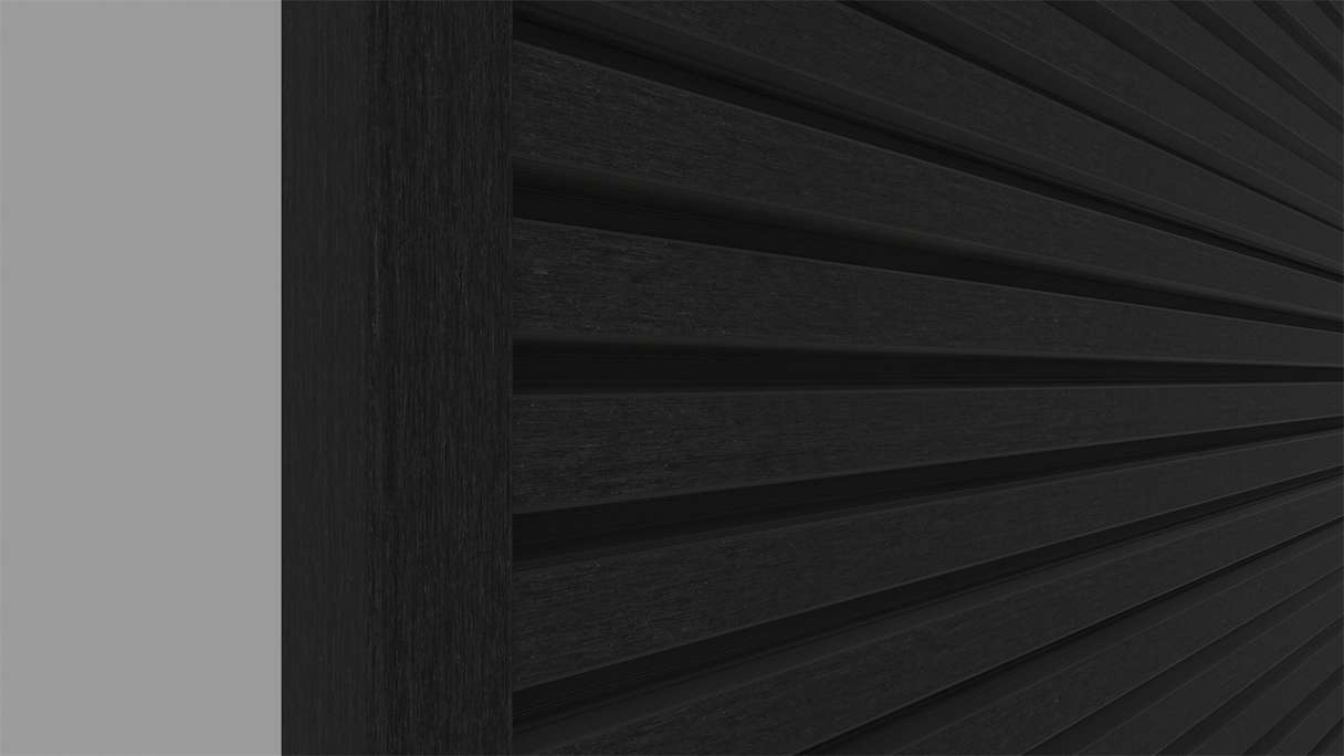 planeo LINEA – Aluminium CoEx end profile, black, 3000 x 74 x 61 mm