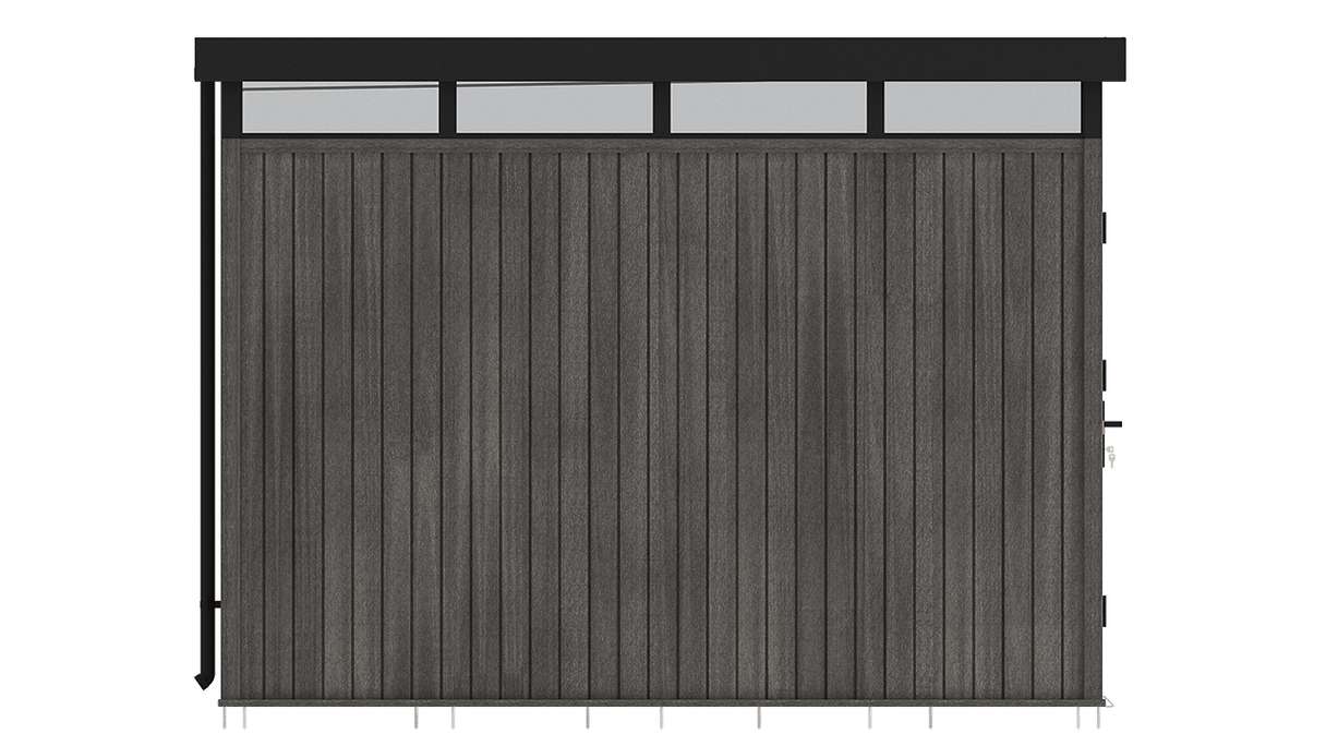 planeo WPC CoEx Flat-Roof Garden Shed L – Dark Grey 300 x 292 x 226.5 cm