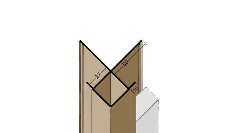 planeo Protect outside corner profile - KA 27mm mounting 3000mm length white