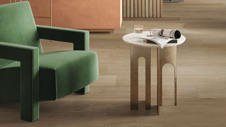 Gerflor adhesive vinyl - Creation 55 Lounge Oak Chestnut | Synchronised embossing