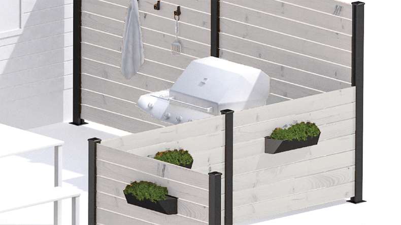 planeo Vario - WPC coEX plug-in fence Square Beige 177 x 180 cm