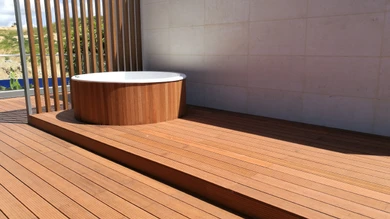 planeo wooden terrace - light bamboo - smooth/grooved