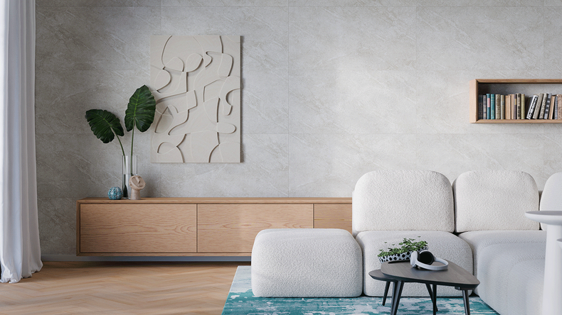 planeo SPC wall cladding – CeraRock Tile Light Sandstone XL 280 x 117.5 cm