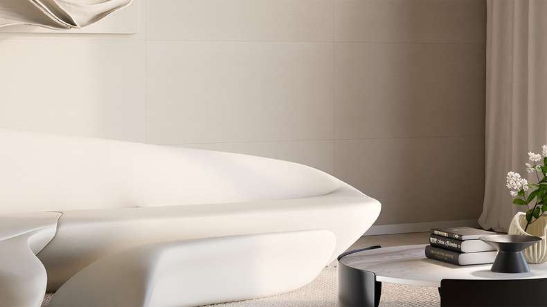 planeo wall cladding SPC - CeraRock Tile Stripes Concrete Cream 120 x 60 cm