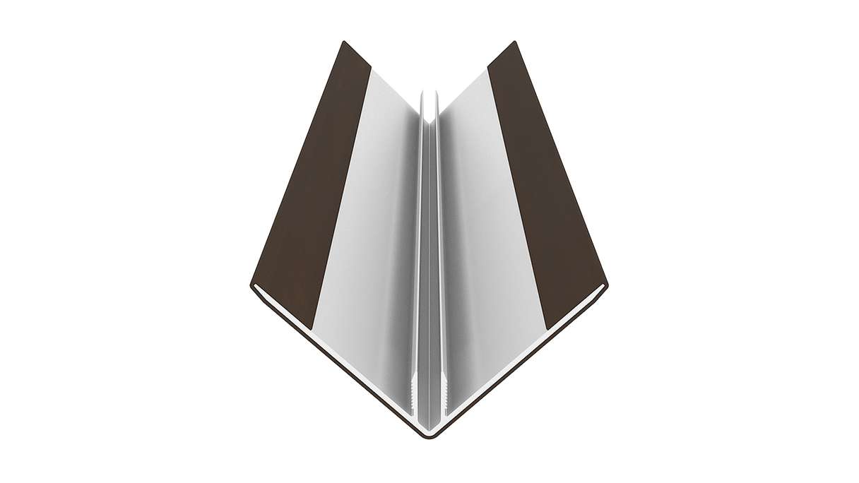planeo LINEA – Aluminium CoEx external corner profile, Ipe Brown, 3000 x 66 x 66 mm